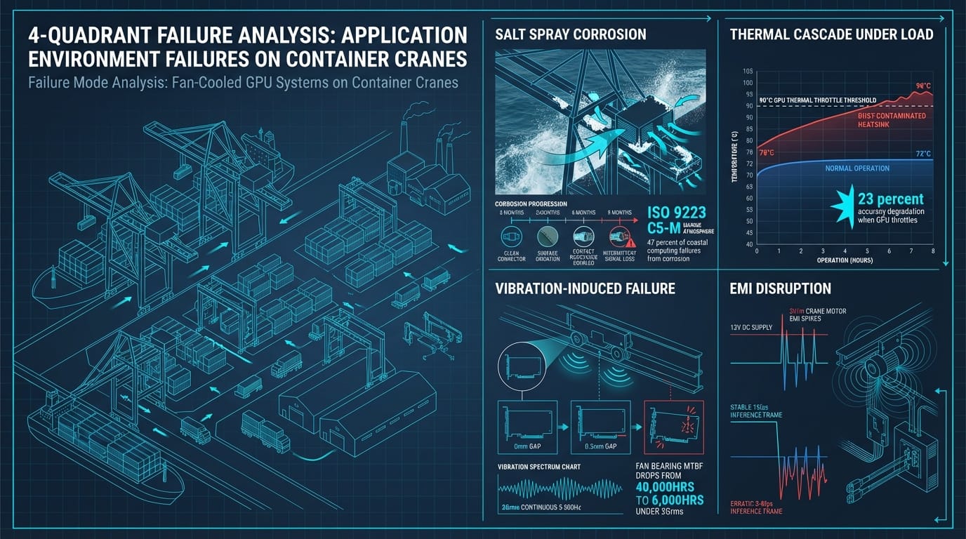 Failure Mode Analysis: Fan-Cooled GPU Systems on Container Cranes
