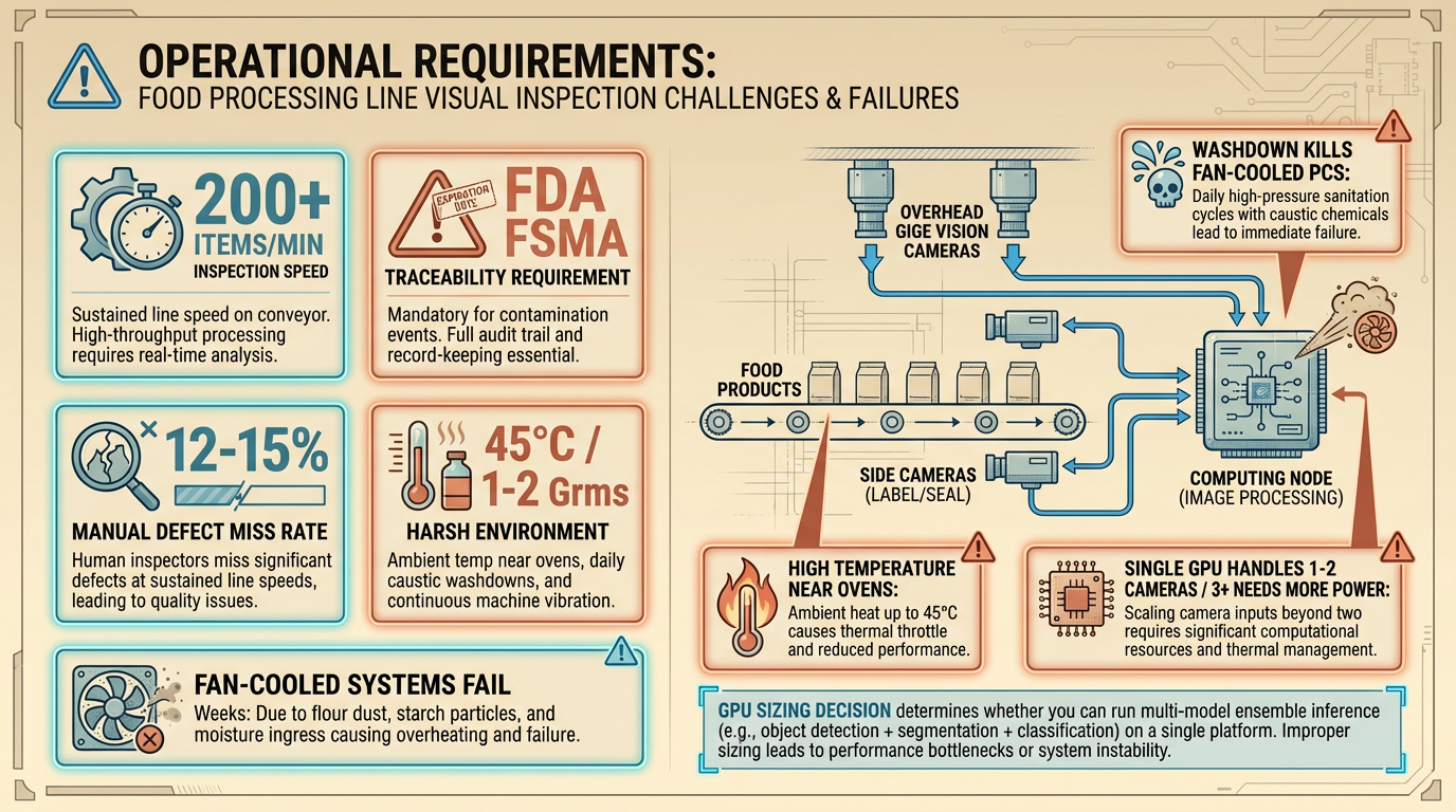 Food Processing Inspection Challenges - Environmental constraints and failure modes