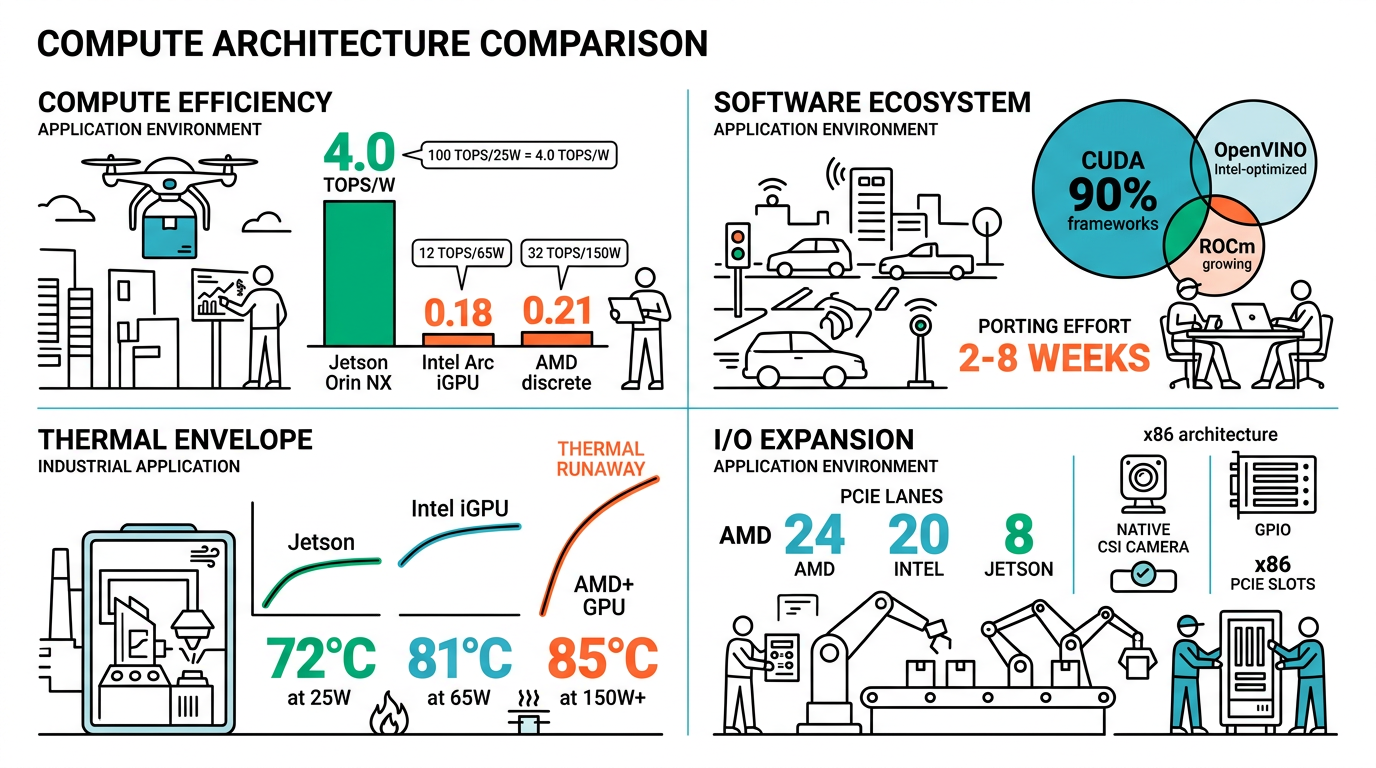 Architecture comparison: Intel vs AMD vs NVIDIA Jetson