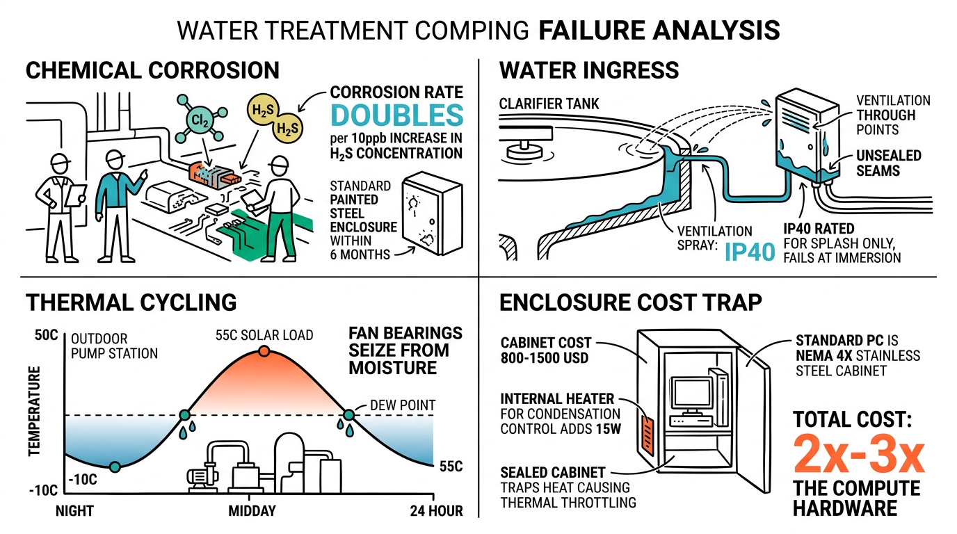 Water Treatment Environmental Challenges for Computing Equipment