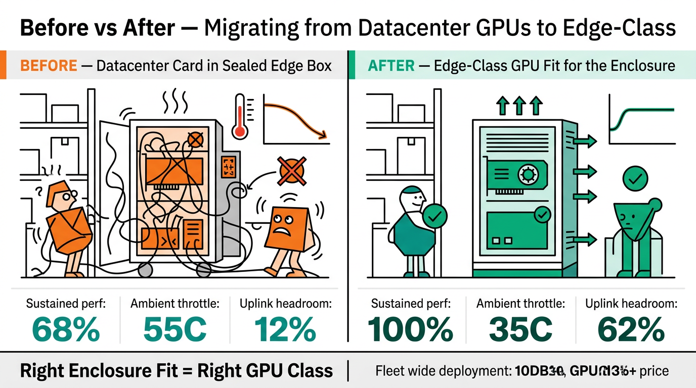 Before vs After — Migrating from Datacenter GPUs to Edge-Class
