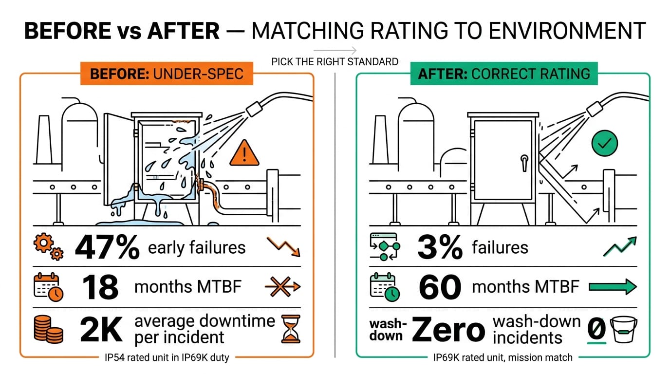 Before vs after — matching ruggedness rating to environment
