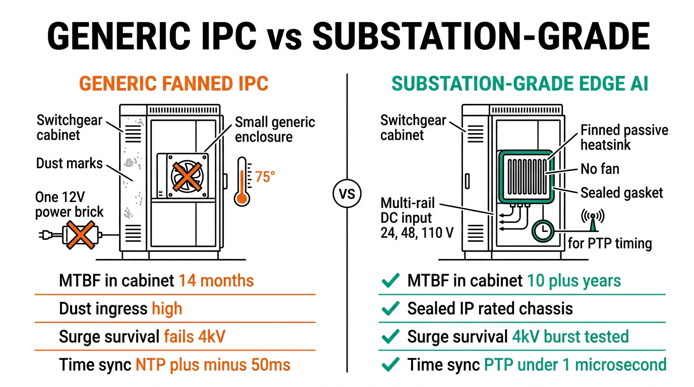 Generic IPC vs substation-grade edge AI