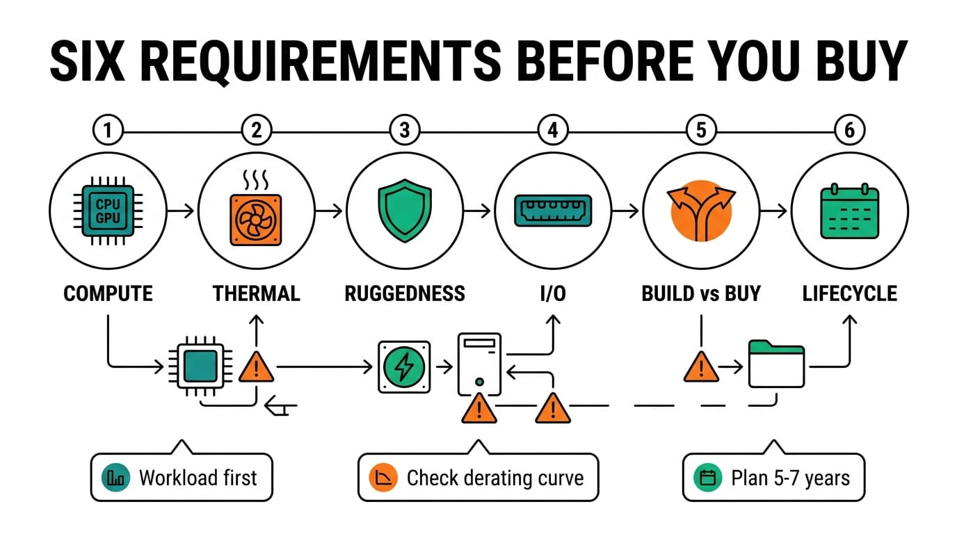 Six requirements to evaluate before buying an industrial edge AI computer