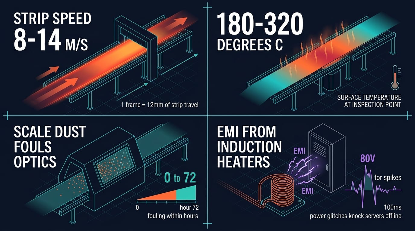 Hot strip mill surface inspection failure modes
