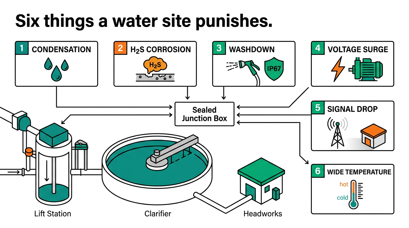 Six environmental threats a water and wastewater site poses to edge computers