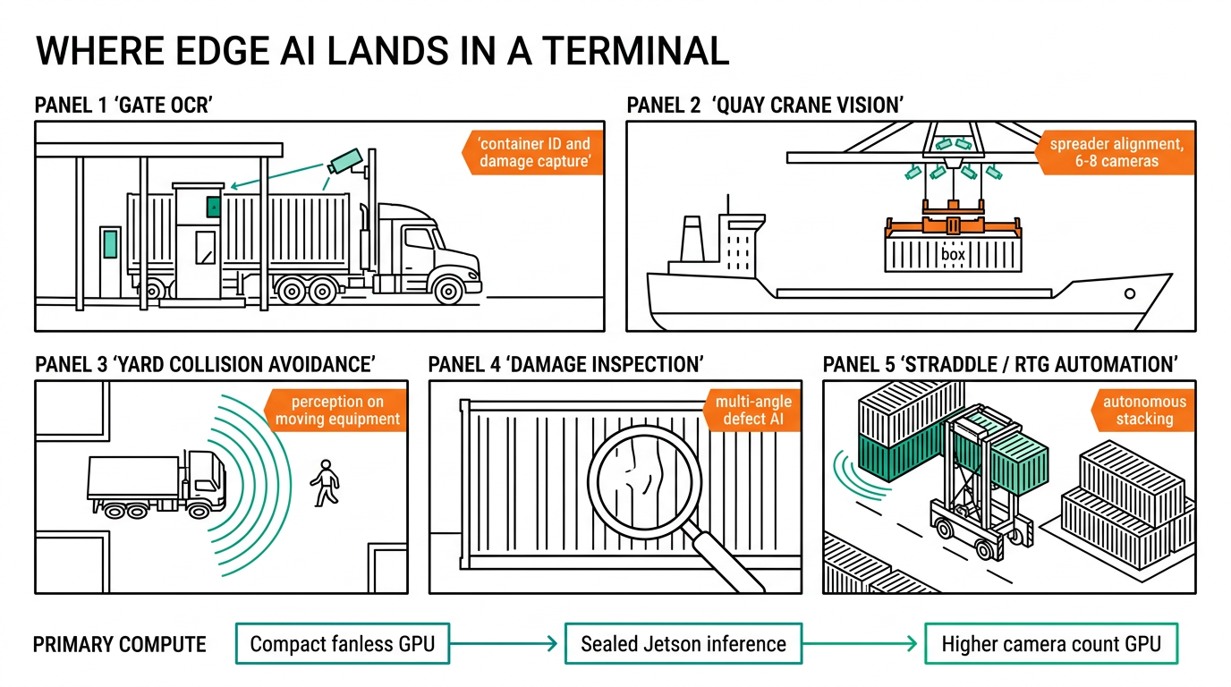 Five terminal edge AI workloads and their primary compute