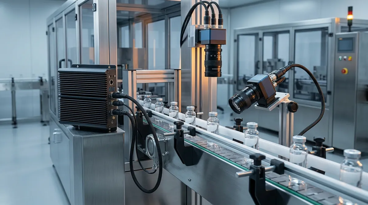 Nuvo-10208GC Cuts Pharmaceutical Vial Inspection False Rejects 82% with Multi-Angle GPU Vision